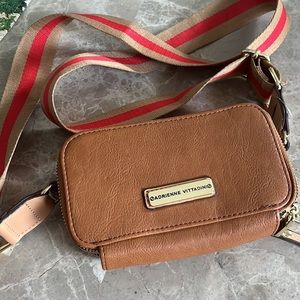 Adrienne Vittadini Cognac Colored Crossbody Bag